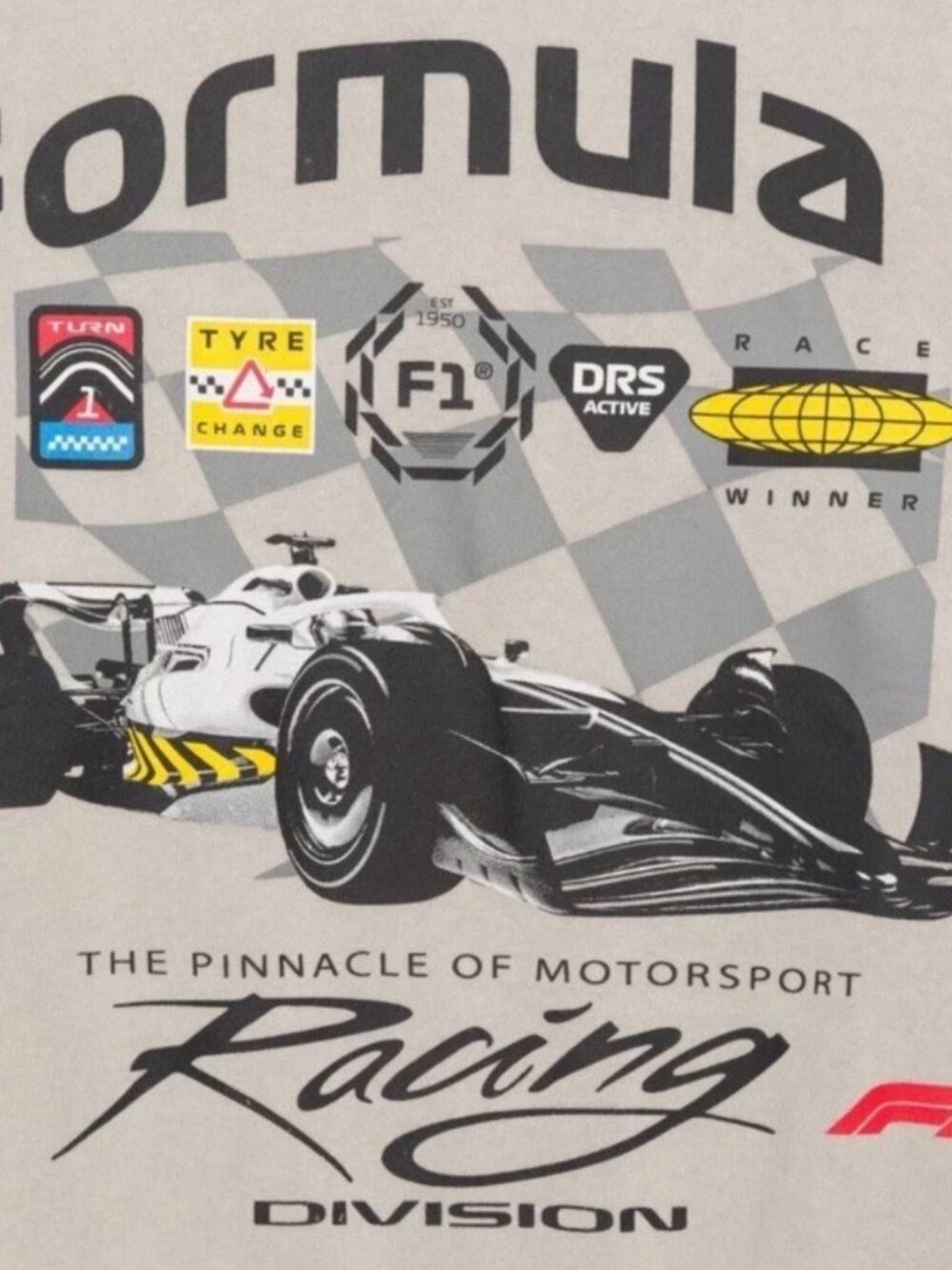 Men's Formula 1 Racing Crewneck Pullover Sweatshirt - Gray - Sizes SM to XXL - Picture 4 of 5